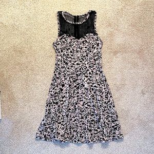 Xhilaration sweetheart leopard skater mini dress fit n flare XS crochet